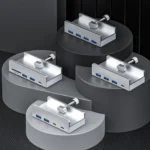 Multi-port USB-C docking station with desk clamp