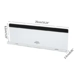 Clear acrylic monitor shelf with phone holder and sticky note display