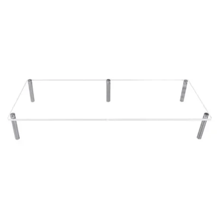 Clear acrylic monitor stand with metal legs