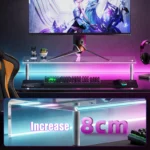 Clear RGB acrylic monitor stand with storage