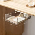 Clear under desk pull-out drawer organizer for office supplies