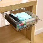 Clear under desk pull-out drawer organizer for office supplies