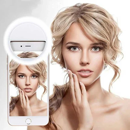 Portable clip-on selfie ring light for phone and laptop