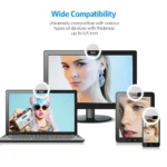Clip-on selfie ring light with 3-level adjustable brightness