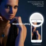 Clip-on selfie ring light with 3-level adjustable brightness