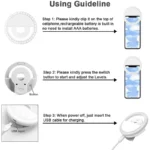 Clip-on selfie ring light with 3-level adjustable brightness
