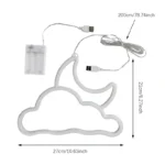 Cloud Moon LED Neon Light with dual-tone pink and blue glow