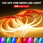 Flexible COB neon LED strip light submerged in water