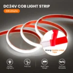 Flexible COB neon LED strip light submerged in water