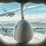 Compact egg-shaped hard shell travel case for foldable items