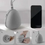Compact egg-shaped hard shell travel case for foldable items