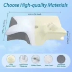 Ergonomic memory foam pillow with arm tunnel and neck support