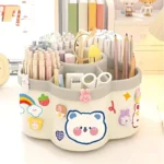 Cute rotating desk organizer for stationery and art supplies
