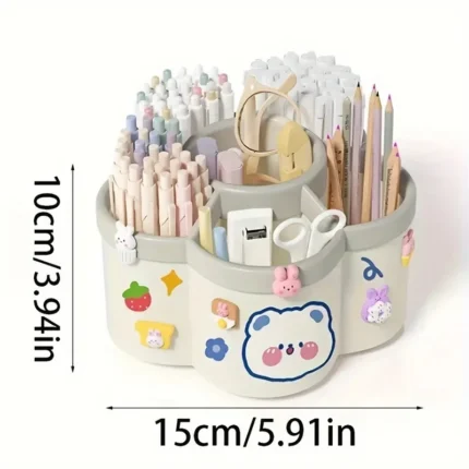Cute rotating desk organizer for stationery and art supplies