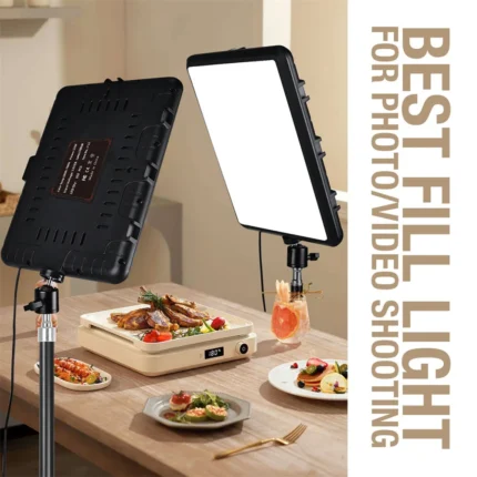 Bi-color LED video light panel with adjustable color temperature.