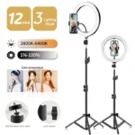 Dimmable LED Ring Light Kit with Tripod Stand and Phone Holder