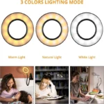 Dimmable USB Clip-on Ring Light with Flexible Gooseneck