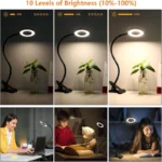 Dimmable USB Clip-on Ring Light with Flexible Gooseneck