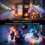 DIY RGB cloud lamp kit with LED lights for room decor