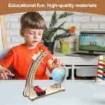 DIY wooden Earth seasons day night model with tilted globe