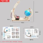 DIY wooden Earth seasons day night model with tilted globe