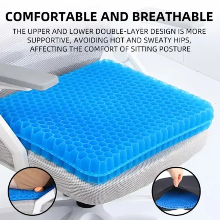 Double-layer honeycomb gel seat cushion for pressure relief