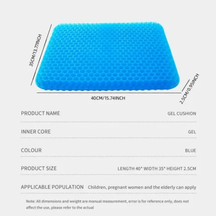 Double-layer honeycomb gel seat cushion for pressure relief