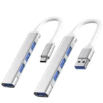 Dual USB-C and USB-A 3-port hub set for laptops