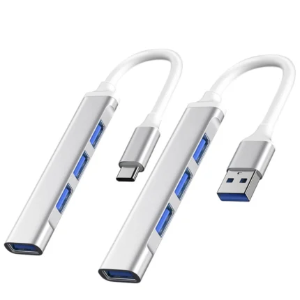 Dual USB-C and USB-A 3-port hub set for laptops