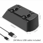 Dual PS4 controller charging dock with LED indicators