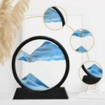 Dynamic sand art display, moving sandscape, ever-changing patterns