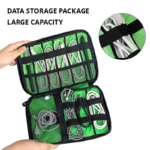 Electronics organizer travel pouch with large capacity for cables and gadgets