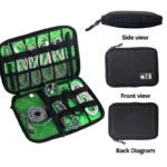 Electronics organizer travel pouch with large capacity for cables and gadgets