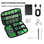 Electronics organizer travel pouch with large capacity for cables and gadgets