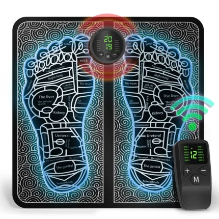 EMS foot massager mat with remote and full body electrode pads