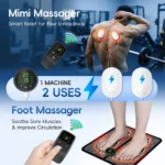 EMS foot massager mat with remote and full body electrode pads