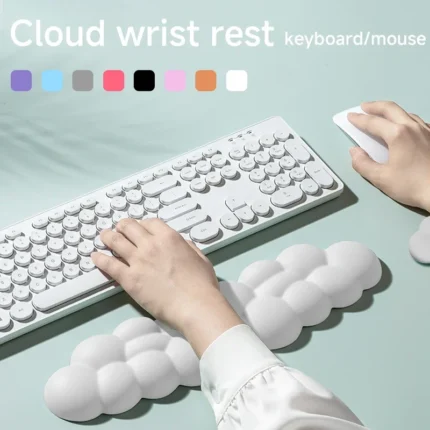 Ergonomic cloud wrist rest set for keyboard and mouse support
