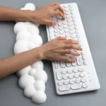 Ergonomic cloud wrist rest set for keyboard and mouse support