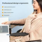 Ergonomic desk armrest with clamp, 180° rotating elbow support.
