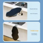 Ergonomic desk armrest with clamp, 180° rotating elbow support.