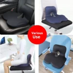 Ergonomic memory foam seat and back support cushion for coccyx.