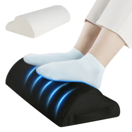 Ergonomic memory foam footrest with washable cover for office comfort