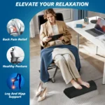 Ergonomic memory foam footrest with washable cover for office comfort