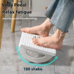 Ergonomic rocking footrest with textured massage surface for under desk use.