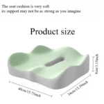 Ergonomic contoured seat cushion for office chair posture support