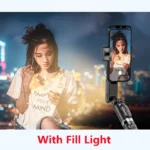 Face tracking smartphone stabilizer tripod with fill light