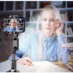 Face tracking smartphone stabilizer tripod with fill light