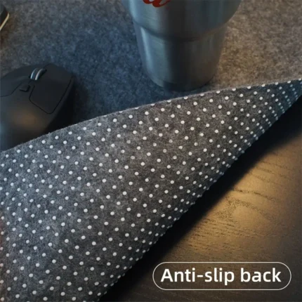 Felt desk mat with anti-slip backing, large mouse pad for office