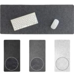 Large felt desk mat with keyboard and mouse, non-slip back