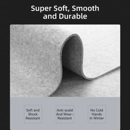 Large felt desk mat with keyboard and mouse, non-slip back